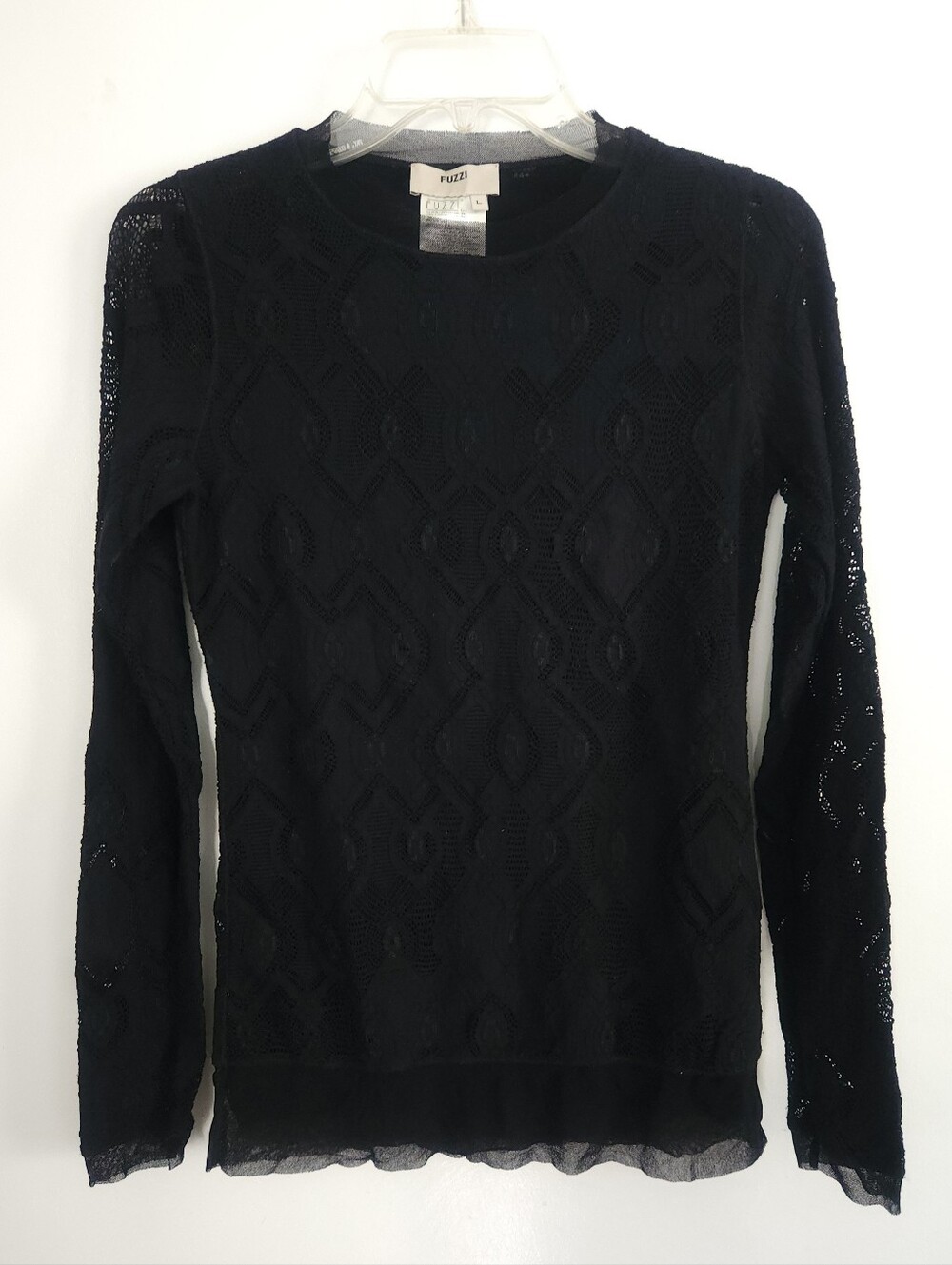 fuzzi jean paul gaultier Black Mesh L/S Top Size Large Italy
